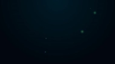 Parlayan neon çizgisi. El, siyah arka planda izole edilmiş bir ateş ikonu tutuyor. 4K Video hareketli grafik canlandırması