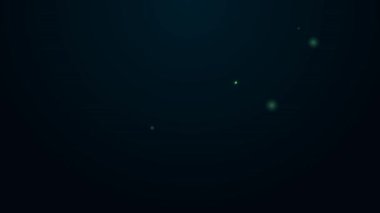 Parlayan neon hattı pusula simgesi siyah arkaplanda izole edildi. Rüzgâr yön bulma sembolü. Rüzgar gül işareti. 4K Video hareketli grafik canlandırması