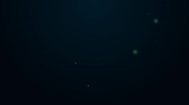 Parlayan neon hattı fener simgesi siyah arkaplanda izole edildi. 4K Video hareketli grafik canlandırması