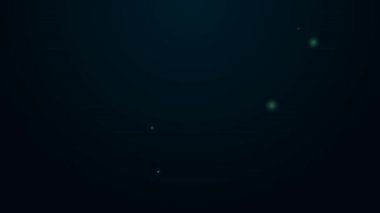 Parlayan neon hattı İsviçre çakısı ikonu siyah arka planda izole edildi. Çoklu alet, çok amaçlı çakı. Çok fonksiyonlu bir alet. 4K Video hareketli grafik canlandırması