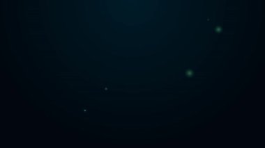 Parlayan neon çizgisi Salyangoz simgesi siyah arkaplanda izole edildi. 4K Video hareketli grafik canlandırması