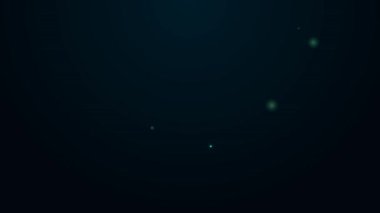 Parlayan neon hattı siyah arka planda izole edilmiş bir araba simgesi. 4K Video hareketli grafik canlandırması