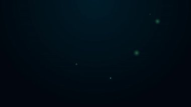 Parlayan neon çizgisi dağ simgesi siyah arkaplanda izole edildi. Zaferin ya da başarının sembolü. 4K Video hareketli grafik canlandırması