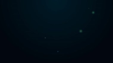 Parlayan neon hattı Afrika haritası siyah arkaplanda izole edildi. 4K Video hareketli grafik canlandırması