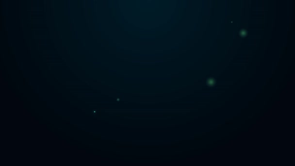 Leuchtende Neon-Linie Hexenhut-Symbol isoliert auf schwarzem Hintergrund. Frohe Halloween-Party. 4K Video Motion Grafik Animation — Stockvideo