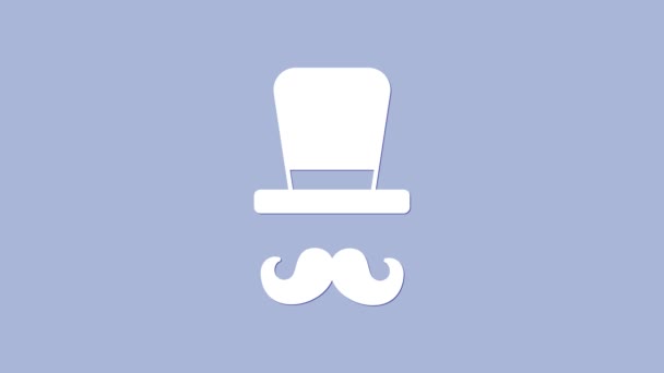 Ikona Bílého mága izolovaná na fialovém pozadí. Grafická animace pohybu videa 4K — Stock video