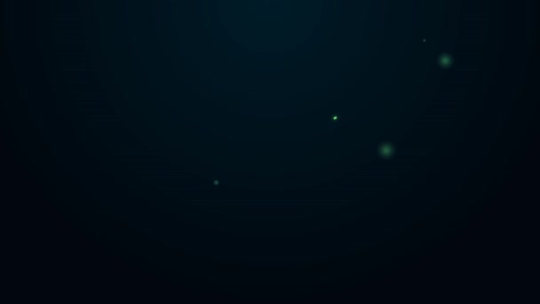 Ligne lumineuse néon Icône boussole isolée sur fond noir. Windrose symbole de navigation. Signe rose des vents. Animation graphique de mouvement vidéo 4K — Video