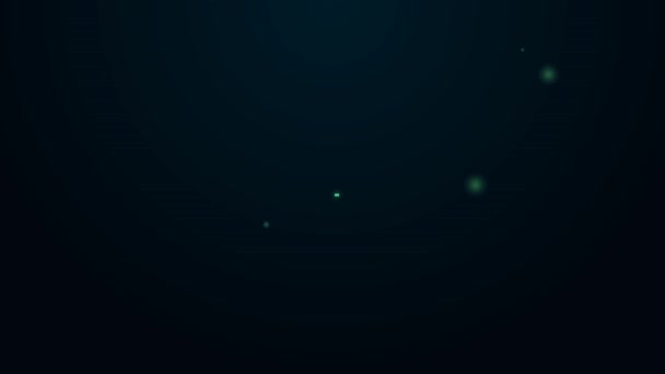 Linea neon luminosa Icona binocolo isolata su sfondo nero. Trova il segno del software. Simbolo dell'attrezzatura spia. Animazione grafica 4K Video motion — Video Stock