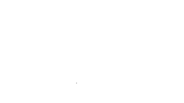 Linea nera icona coltellino svizzero isolato su sfondo bianco. Coltello multiutensile multiuso. Strumento multifunzionale. Animazione grafica 4K Video motion — Video Stock
