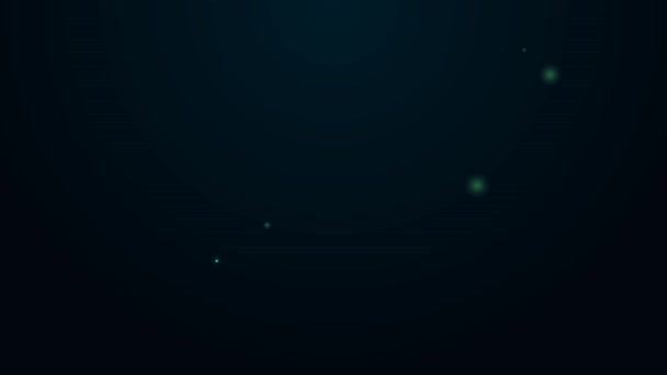 Иконка пня светящейся неоновой линии дерева выделена на черном фоне. Видеографическая анимация 4K — стоковое видео