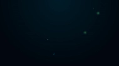 Parlayan neon hattı Meksika mayası ya da Aztek maskesi simgesi siyah arka planda izole edildi. 4K Video hareketli grafik canlandırması