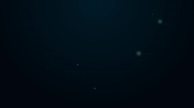 Parlayan neon çizgisi simgesi siyah arkaplanda izole edildi. Hayvan sembolü. 4K Video hareketli grafik canlandırması