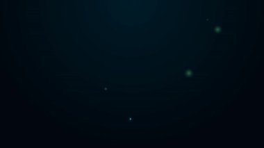 Parlayan neon hattı Kelebek simgesi siyah arkaplanda izole edildi. 4K Video hareketli grafik canlandırması