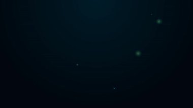 Parlak neon çizgili sprey tabanca ikonu siyah arkaplanda izole edildi. 4K Video hareketli grafik canlandırması
