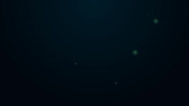 Parlak neon çizgi boyası simgesi siyah arkaplanda izole edilmiş. 4K Video hareketli grafik canlandırması