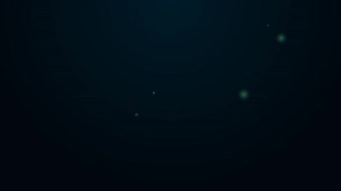 Parlak neon çizgisi boyası ikonu siyah arkaplanda izole edilmiş. 4K Video hareketli grafik canlandırması
