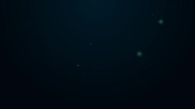 Parlayan neon çizgisi fırça simgesi siyah arkaplanda izole edildi. 4K Video hareketli grafik canlandırması