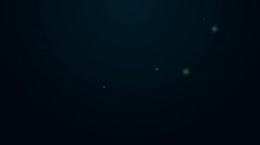 Parlak neon çizgisi boya fırçası simgesi siyah arkaplanda izole edildi. 4K Video hareketli grafik canlandırması