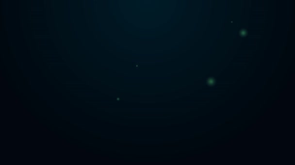 Žhnoucí neonová čára Ikona štětce izolované na černém pozadí. Grafická animace pohybu videa 4K — Stock video
