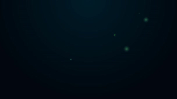 Linha de néon brilhante Ícone de pincel de rolo de pintura isolado no fundo preto. Animação gráfica em movimento de vídeo 4K — Vídeo de Stock