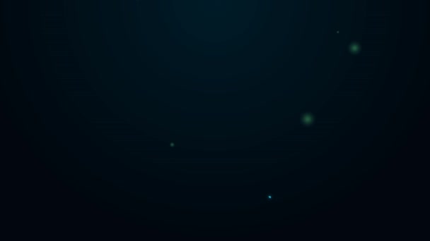 Leuchtende Leuchtfarbe Eimer mit Pinselsymbol isoliert auf schwarzem Hintergrund. 4K Video Motion Grafik Animation — Stockvideo
