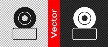 Siyah Kaykay Tekerleği simgesi şeffaf arkaplanda izole edildi. Kaykay tekerleği. Vektör
