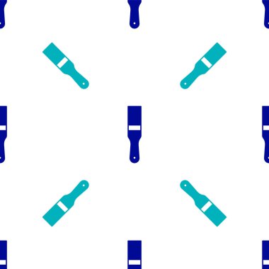 Mavi boya fırçası simgesi beyaz arkaplanda izole edilmiş pürüzsüz desen. Vektör