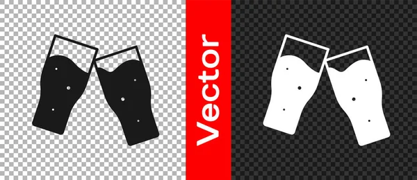 Icono de vaso negro de cerveza aislado sobre fondo transparente. Vector — Vector de stock