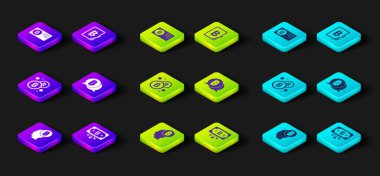 Bitcoin düşün, devre, tablet ve kredi kartı simgesinden çıkan bitcoin madenciliği. Vektör