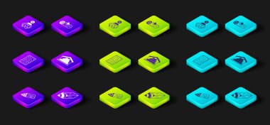 Tahta kiriş, kütük ve vinç yakalama simgesini ayarla. Vektör