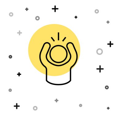 Siyah çizgi öfke simgesi beyaz arkaplanda izole edildi. Öfke, öfke, bağırma konsepti. Rastgele dinamik şekiller. Vektör