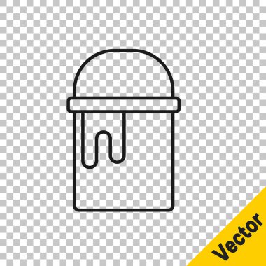 Şeffaf arkaplanda siyah çizgi boyası simgesi izole edildi. Vektör