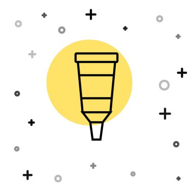 Beyaz arka planda izole edilmiş siyah renkli palet simgesi. Rastgele dinamik şekiller. Vektör