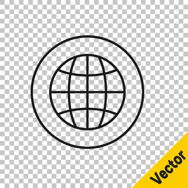 Black line Globális technológia vagy közösségi hálózati ikon elszigetelt átlátható háttérrel. Vektor — Stock Vector