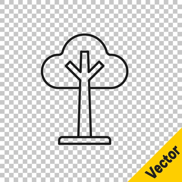 Schwarze Linie Baum-Symbol isoliert auf transparentem Hintergrund. Symbol Wald. Vektor — Stockvektor
