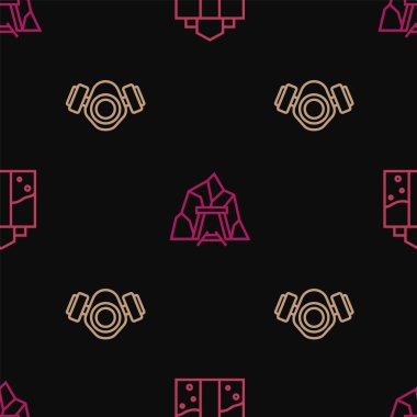 Mayın girişini, gaz maskesini ve kusursuz deseni ayarlayın. Vektör