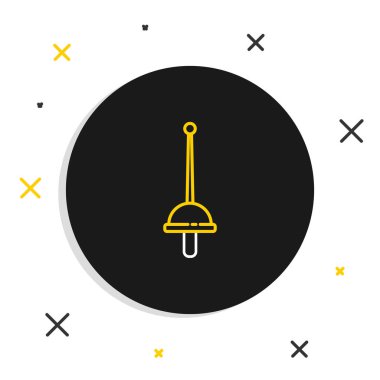 Beyaz arkaplanda çizgi eskrim simgesi izole edildi. Spor malzemeleri. Renkli taslak konsepti. Vektör