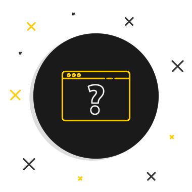 Beyaz arkaplanda soru işareti simgesine sahip Satır Tarayıcı izole edildi. İnternet iletişim protokolü. Renkli taslak konsepti. Vektör