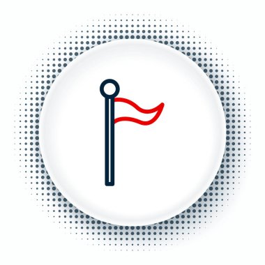 Beyaz arkaplanda çizgi bayrağı simgesi izole edildi. Yer belirleyici sembol. Renkli taslak konsepti. Vektör