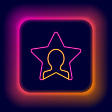 Parlayan neon hattı kafa avlama ikonu siyah arka planda izole edildi. İş hedefi ya da İstihdam tabelası. İş için insan kaynakları ve adam toplama. Renkli taslak konsepti. Vektör