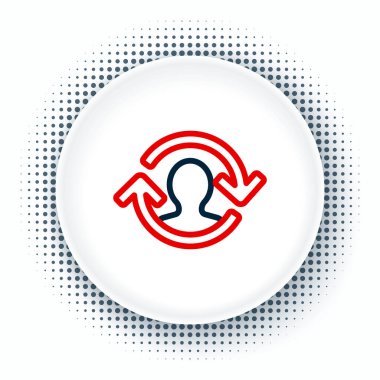 Beyaz arka planda izole edilmiş çizgi insan kaynakları simgesi. İnsan kaynakları yönetimi kavramı, profesyonel personel araştırması, baş avcı işi. Renkli taslak konsepti. Vektör