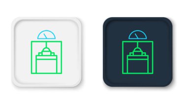Çizgi kaldırma simgesi beyaz arkaplanda izole edildi. Asansör sembolü. Renkli taslak konsepti. Vektör