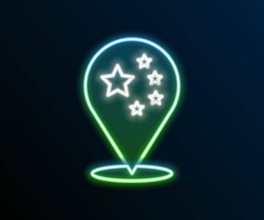 Parlayan neon hattı Çin bayrağı simgesi siyah arkaplanda izole edildi. Renkli taslak konsepti. Vektör