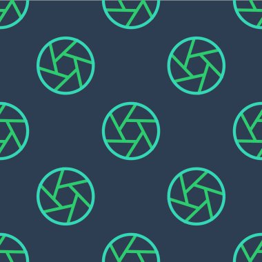 Çizgi kamera deklanşör simgesi mavi arkaplanda kusursuz desen izole etti. Vektör