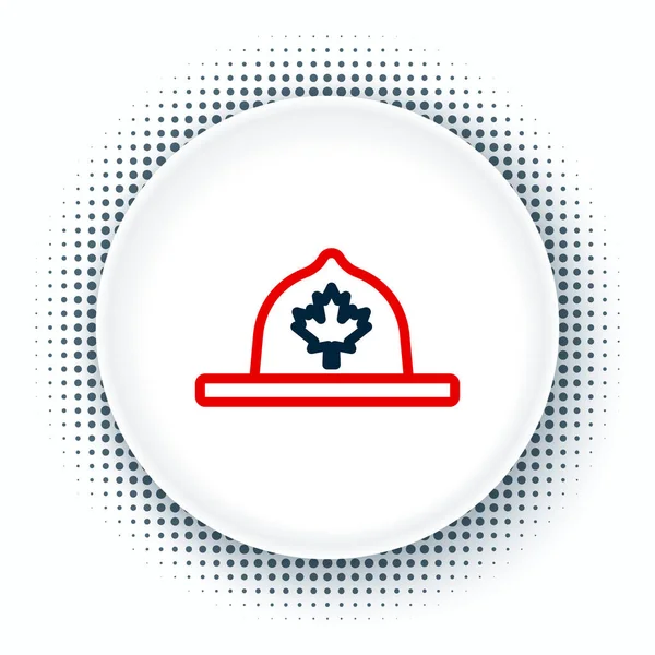 Линия канадский рейнджер шляпу значок единый на белом фоне. Красочная концепция контура. Вектор — стоковый вектор