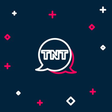 Hat dinamit çubuğu ikonu mavi arka planda izole edildi. Saatli bomba - patlama tehlikesi kavramı. Renkli taslak konsepti. Vektör