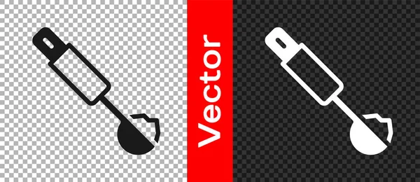 Black Measuring spoon icon isolated on transparent background. Vector — Stock Vector