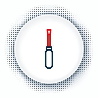 Çizgi Tornavida simgesi beyaz arkaplanda izole edildi. Servis aracı sembolü. Renkli taslak konsepti. Vektör