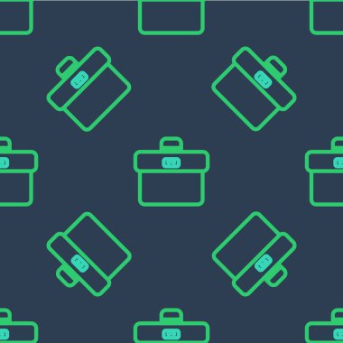 Satır Evrak Çantası simgesi mavi arkaplanda izole edilmiş kusursuz desen. İş ilanı. İş portföyü. Vektör