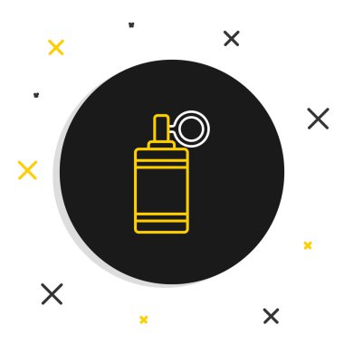 Çizgi El bombası ikonu beyaz arkaplanda izole edildi. Bomba patlaması. Renkli taslak konsepti. Vektör